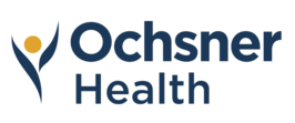 A green background with the words ochsner health.