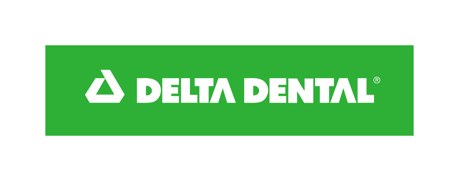 White Delta Dental logo on green banner